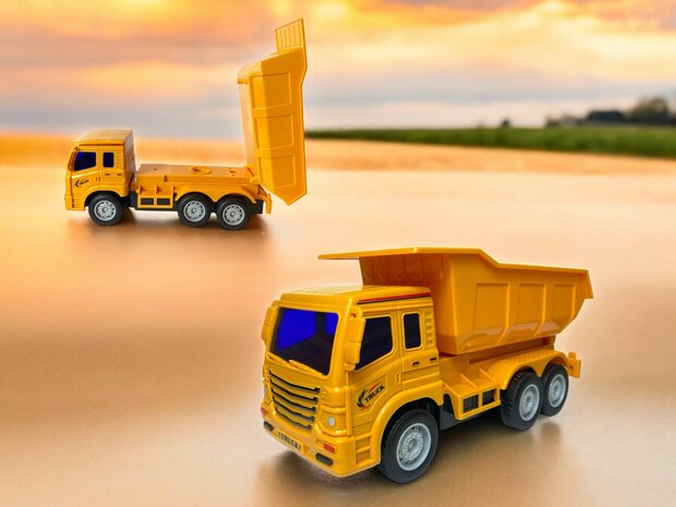 RC dump truck toy - sand truck with loading platform 27MHz 1:16