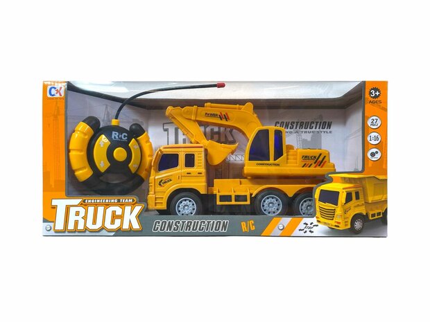 RC GRAAFMACHINE SPEELGOED TRUCK 27MHz 1:16