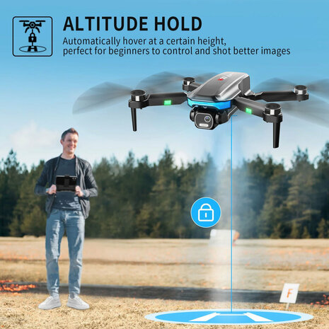 Drone - brushless motor - HD camera live camera - hovermode - opvouwbaar incl. tas