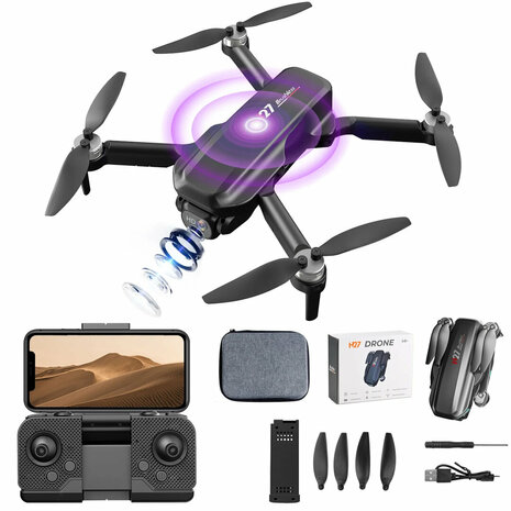 Drone - brushless motor - HD camera live camera - hover mode - foldable incl. bag