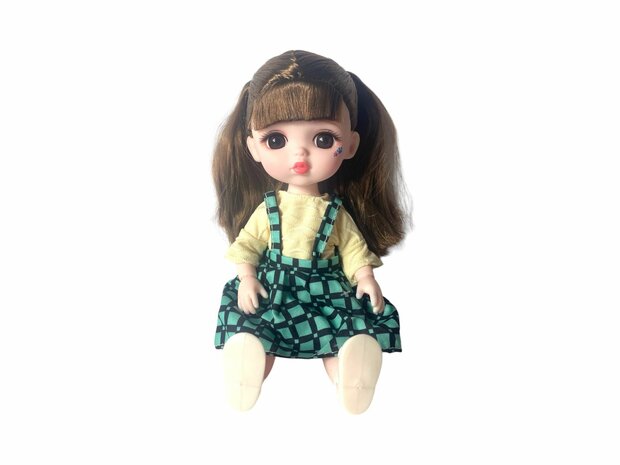 Toy doll with nice outfit and unique style - JELENA Fashion style 24cm brown hair