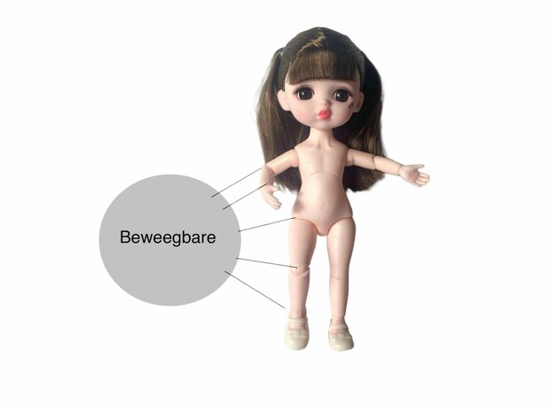 Toy doll with nice outfit and unique style - JELENA Fashion style 24cm brown hair