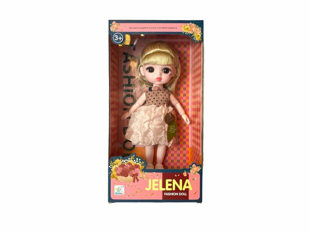 Toy doll with nice outfit and unique style - JELENA Fashion style 24cm brown hair