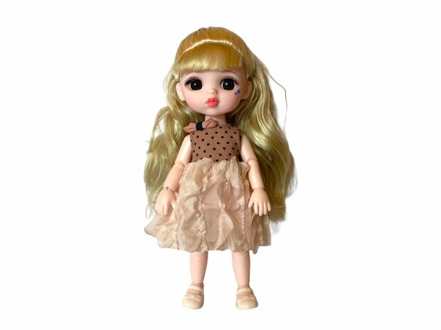 Toy doll with nice outfit and unique style - JELENA Fashion style 24cm brown hair