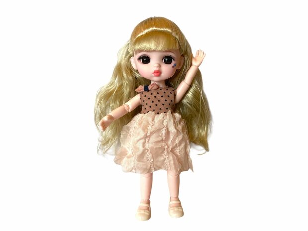 Toy doll with nice outfit and unique style - JELENA Fashion style 24cm brown hair