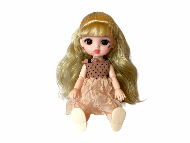 Toy doll with nice outfit and unique style - JELENA Fashion style 24cm brown hair