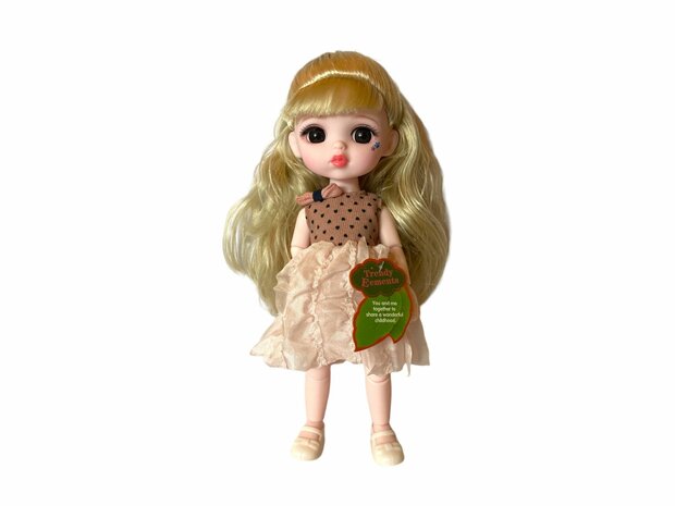 Toy doll with nice outfit and unique style - JELENA Fashion style 24cm brown hair