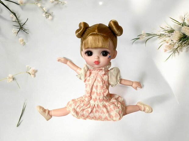 Toy doll with nice outfit and unique style - JELENA Fashion style 24cm brown hair