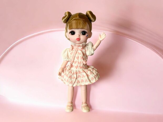 Toy doll with nice outfit and unique style - JELENA Fashion style 24cm brown hair