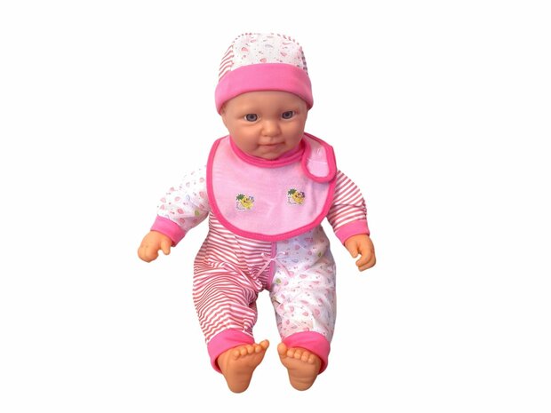 Baby doll sweet with different baby sounds + accessories - 46cm