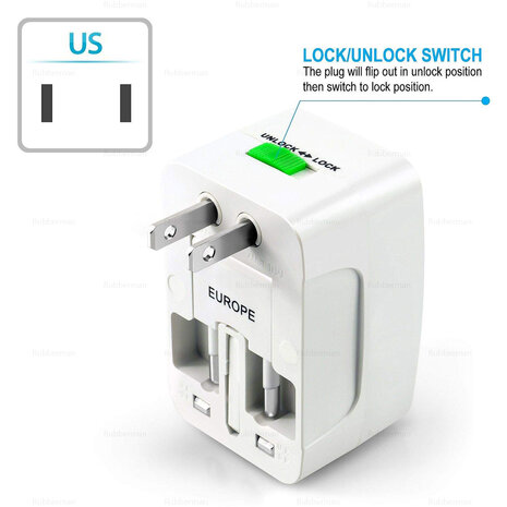 Travel adapter plug - Travel adapter - International Travel adapter 125V~250V UK/SP/IT/US/EU