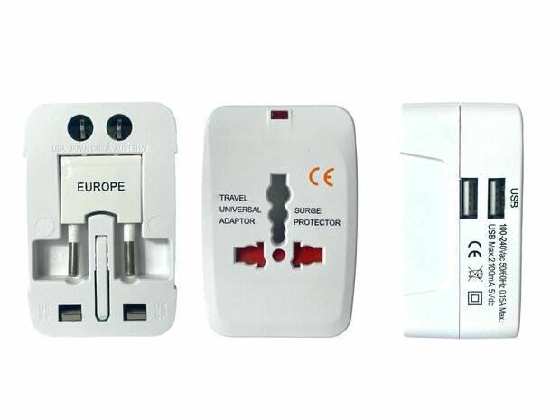 Reisadapter-stekker - Travel adapter - Internationale Reisadapter 125V~250V UK/SP/IT/US/EU