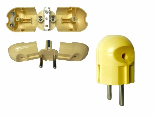 Flip-Stecker goldfarben mit Schutzerde