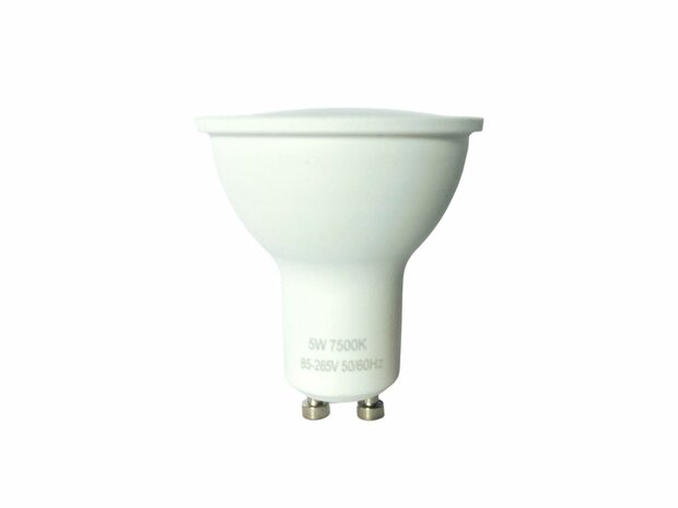 LED GU10 Spot - white light 5W 7500k 85-265v 50/60Hz &Oslash;5cm