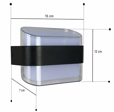 Moderne LED-Wandleuchte aus Acryl f&uuml;r den Innen- und Au&szlig;enbereich, dekorative Gartenbeleuchtung, wasserdichte Au&szlig;enleuchte mit Auf- und Ab-Licht