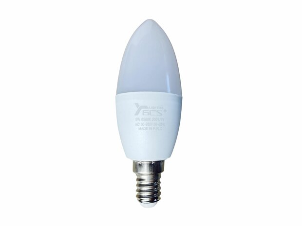 LED-Lampe, Kerzenlampe, 5 W, E14 100 lm &ndash; Kaltwei&szlig; 6500 K [Energieklasse A+]