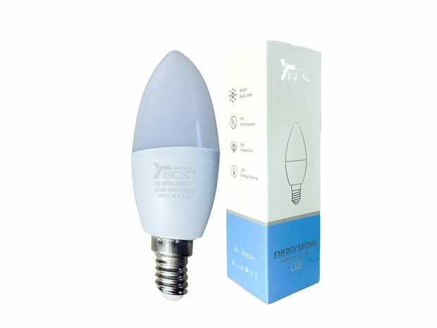 LED-lamp, kaarslamp, 5 W, E14  100 lm - koel wit 6500k [Energieklasse A+]