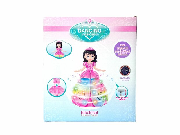 Dansende Prinses Engel-pop met 3D LED-verlichting, muziek en 360&deg; draaibaar - Bump and Go 