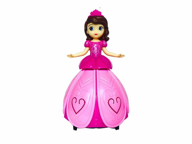 Dansende Prinses Engel-pop met 3D LED-verlichting, muziek en 360&deg; draaibaar - Bump and Go 