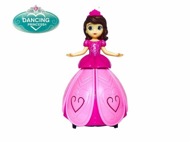 Dansende Prinses Engel-pop met 3D LED-verlichting, muziek en 360&deg; draaibaar - Bump and Go 