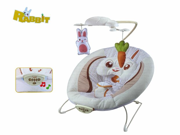 Wipstoel BABY - Babygo - Bouncer Wipstoel met Muziek en Trilfunctie CALMING VIBRATION