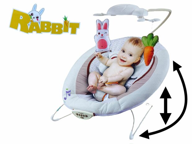 Baby Bouncer - Babygo - Bouncer Bouncer with Music and Vibration Function CALMING VIBRATION