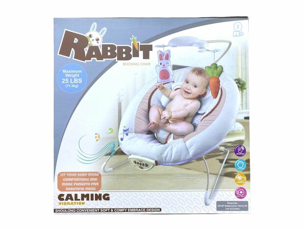 Wipstoel BABY - Babygo - Bouncer Wipstoel met Muziek en Trilfunctie CALMING VIBRATION