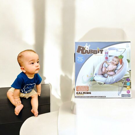 Wipstoel BABY - Babygo - Bouncer Wipstoel met Muziek en Trilfunctie CALMING VIBRATION