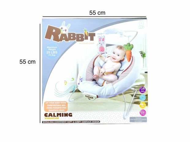 Baby Bouncer - Babygo - Bouncer Bouncer with Music and Vibration Function CALMING VIBRATION