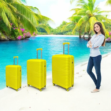 Suitcase set Trolley set 3-piece - PP silicone travel suitcase y