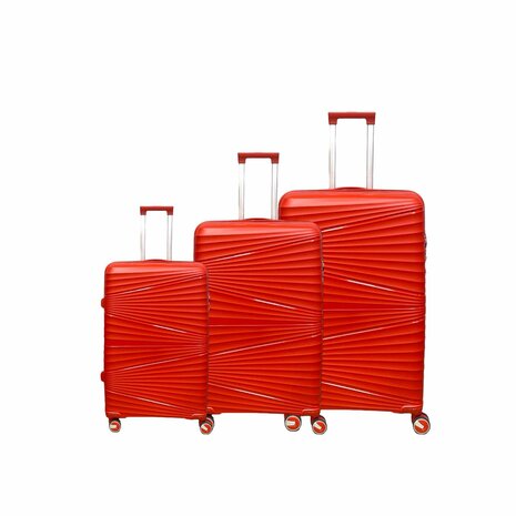 Kofferset - Trolley-Set 3-teilig - Reisekoffer aus PP-Silikon (rote Farbe)