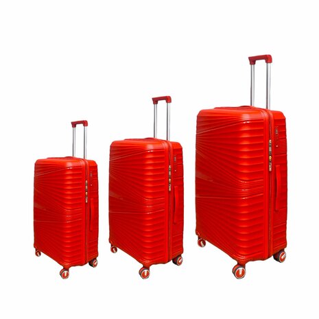 Suitcase set - Trolley set 3-piece - PP silicone travel case (red color)