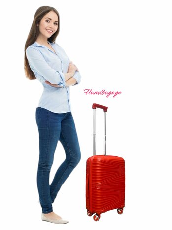 Suitcase set - Trolley set 3-piece - PP silicone travel case (red color)