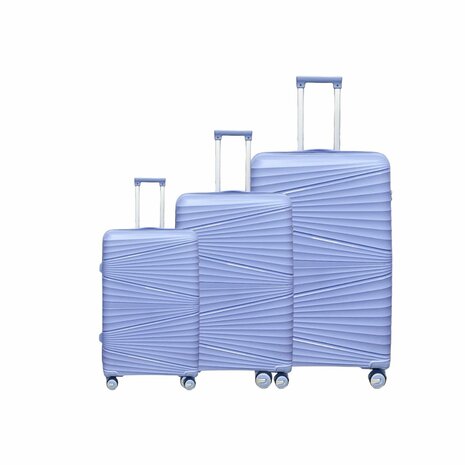 Luxury Suitcase Set - Trolley Set 3-Piece - PP Silicone Travel Case Light Blue