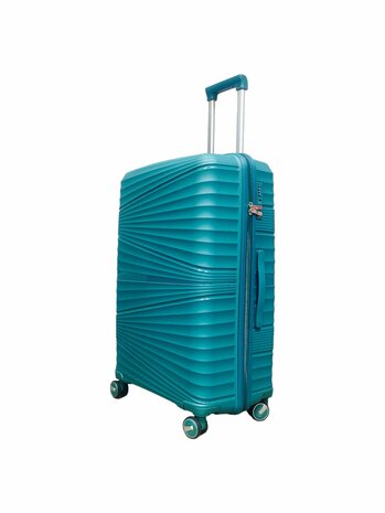 Kofferset - Trolley-Set 3-teilig - Reisekoffer aus PP-Silikon T&uuml;rkis