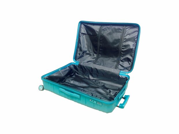 Kofferset - Trolleyset 3-delig - PP silicone reiskoffer Turquoise 