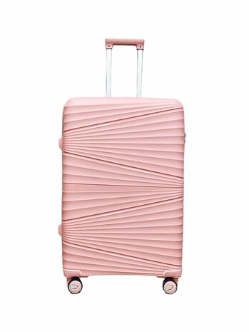 Ensemble de valises - Ensemble de trolley 3 pi&egrave;ces - Valise de voyage en silicone PP rose pastel