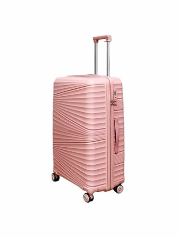 Suitcase set - Trolley set 3-piece - PP silicone travel suitcase pastel pink