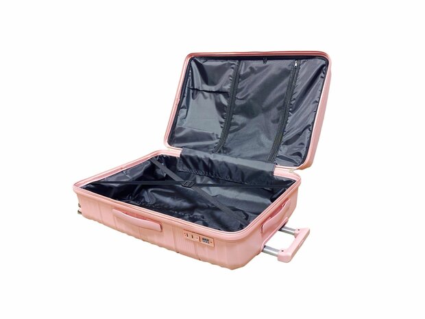 Ensemble de valises - Ensemble de trolley 3 pi&egrave;ces - Valise de voyage en silicone PP rose pastel