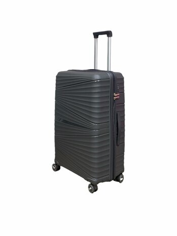 Suitcase set - Trolley set 3-piece - PP silicone travel case Light black