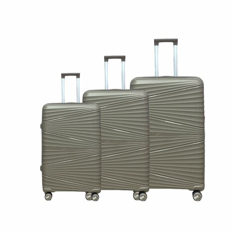 Luxus-Kofferset - Trolley-Set 3-teilig - Reisekoffer aus PP-Silikon Mokkabraun