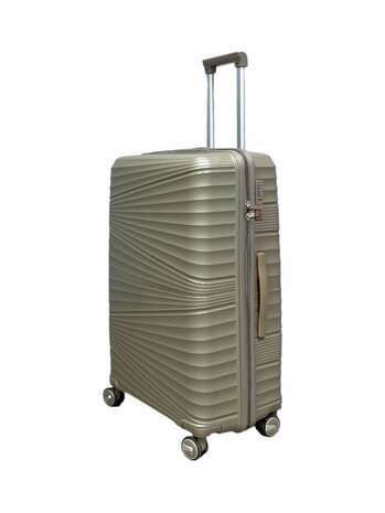 Luxus-Kofferset - Trolley-Set 3-teilig - Reisekoffer aus PP-Silikon Mokkabraun