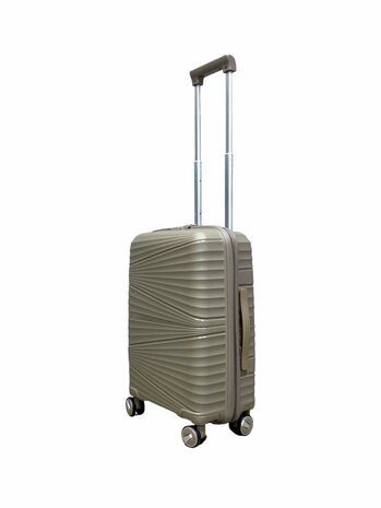 Luxus-Kofferset - Trolley-Set 3-teilig - Reisekoffer aus PP-Silikon Mokkabraun