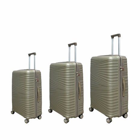 Luxury Suitcase Set - Trolley Set 3-Piece - PP Silicone Travel Case Mocha Brown