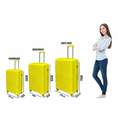 Suitcase set Trolley set 3-piece - PP silicone travel suitcase y