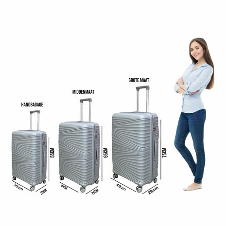 Suitcase set - Trolley set 3-piece - PP silicone travel case Luxury