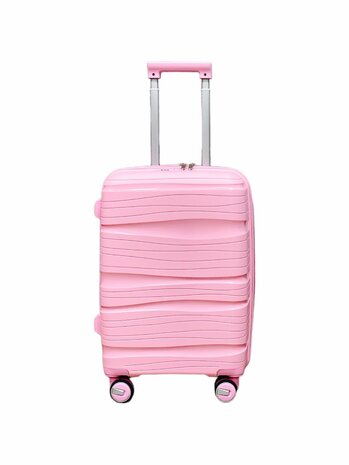 Kofferset - Trolleyset 3-delig - PP silicone reiskoffer Roze   