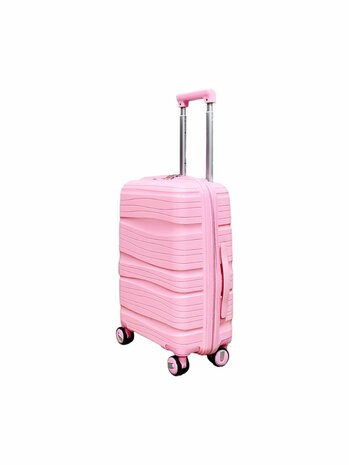 Kofferset - Trolleyset 3-delig - PP silicone reiskoffer Roze   