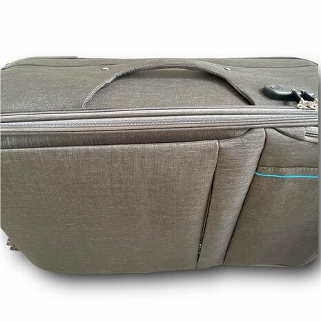 Suitcase set 3-piece Fabric Expandable - Polyester - Europe Travel grey