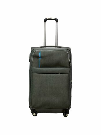 Suitcase set 3-piece Fabric Expandable - Polyester - Europe Travel grey